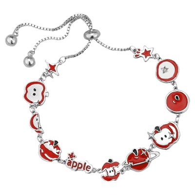 原创苹果切片手链抽拉调节小众设计青苹果高级感甜酷新款手环