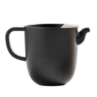 乐在其中公道杯｜雅致陶器泡茶杯复古风中式粗陶黑陶匀杯家用茶具