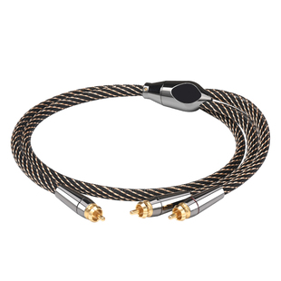 佳耐美单莲花转双莲花音频线纯铜重低音炮莲花头RCA一分二音频线