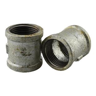 加厚国标玛钢镀锌铁直通丝扣管箍管件双内丝牙直对接头4分6分1寸