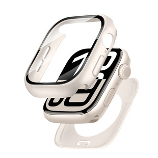 适用于AppleWatchS11保护壳新款S10苹果iWatch9保护膜ultra手表S8/S7表壳6钢化膜5前后全包SE表套S3保护套2/1