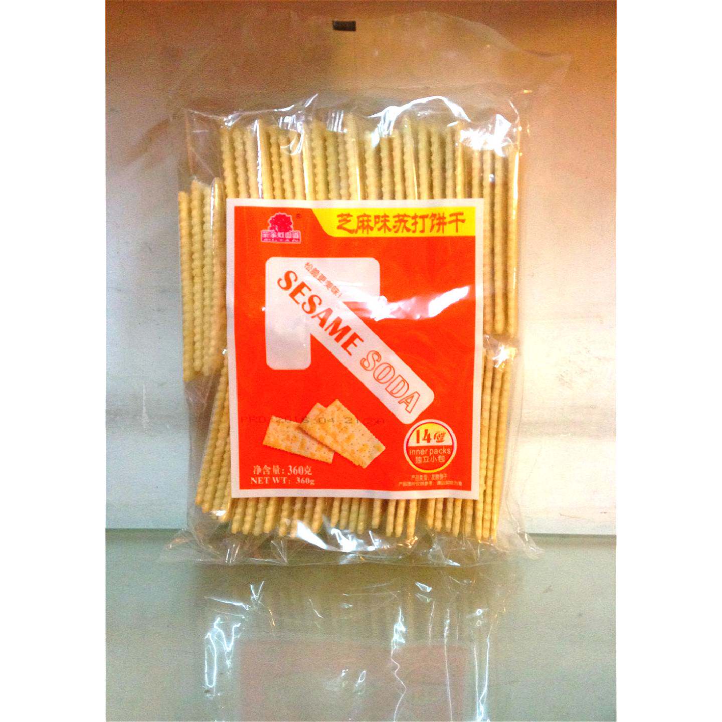 果子町芝麻味苏打饼干360g*14小包松脆更美味