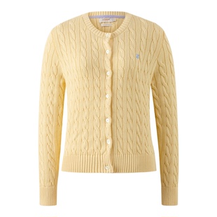 【轻彩棉花糖】Eland衣恋毛针织衫女绞花开衫马卡龙毛衣26春新款