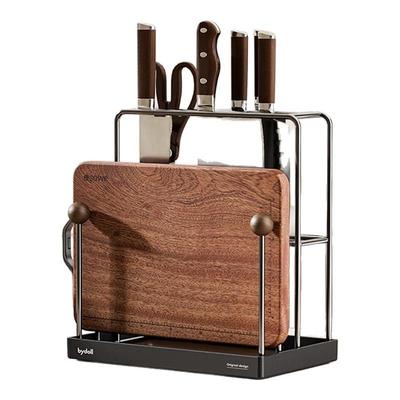 厨房不锈钢刀架砧板收纳置物架