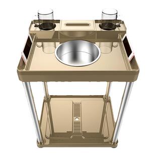 棋牌室麻将机专用茶几自动麻将机配件简易茶桌小茶几烟灰缸水杯架