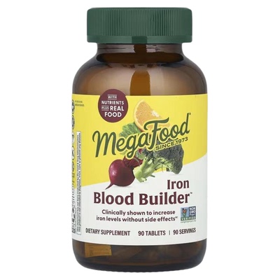 MegaFood含铁营养片复合维生素矿物质多维运动耐力贫血能量水平