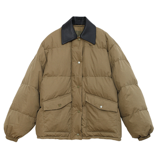 Carolingian低奢重磅！90白鹅绒拼进口小羊皮领鹅绒服羽绒服外套