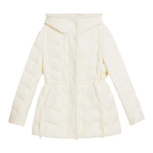 YINER音儿专选女装冬季一手长0压感收腰保暖水貂毛边连帽羽绒服