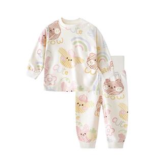 宝宝分体秋衣秋裤套装全棉纯棉高腰婴儿保暖内衣服男女儿童春秋季