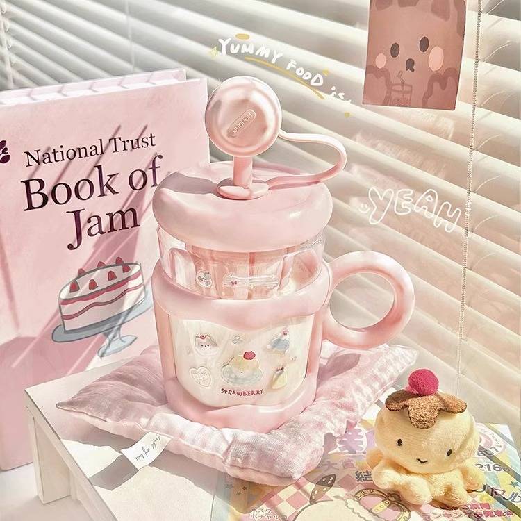 水杯搅拌杯女生高颜值夏季咖啡杯牛奶杯搅拌吸管杯带茶漏办公水杯