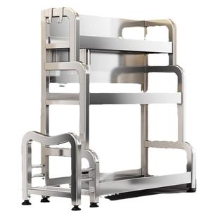 不锈钢厨房置物架台面厨具收纳刀架多功能酱油瓶调味品调料收纳架