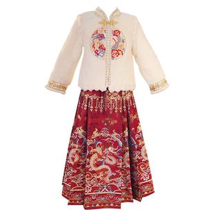 马面裙套装女童过年拜年服汉服2025新款秋冬装儿童中国风裙子冬季