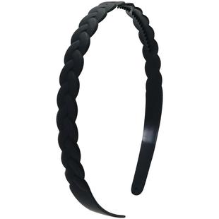 麻花辫黑色简约发箍细边压发洗脸敷面膜化妆专用发卡前额碎发发带