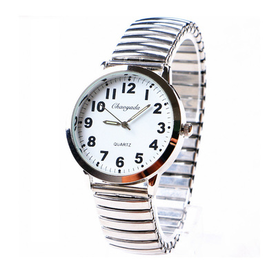 中老年人松紧弹簧带手表夜光防水