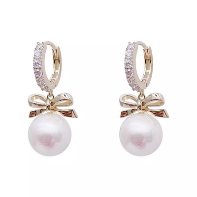 2022南洋金珠耳钉银镀18k戒指