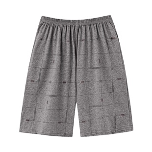 浪莎男士睡裤短裤夏季面料纯棉家居服加大码睡衣裤子居家裤衩子