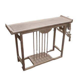 新中式条案白茬北榆木玄关台桌供桌白胚白坯简约现代全实木端景台