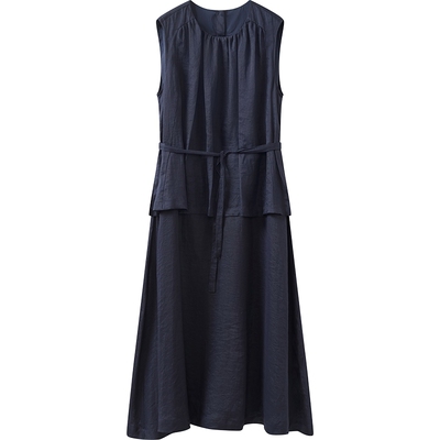 【商场同款】播26夏新品100%苎麻假两件无袖连衣裙女BDT2LD1795