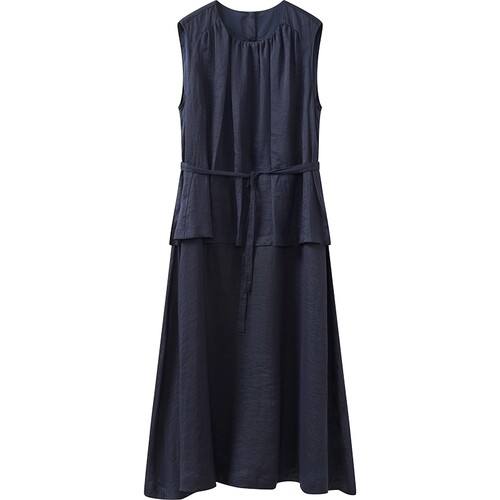【商场同款】播26夏新品100%苎麻假两件无袖连衣裙女BDT2LD1795