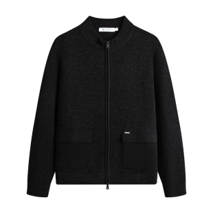 Navigare意大利小帆船立领羊毛针织开衫男士秋冬新款通勤毛衣外套