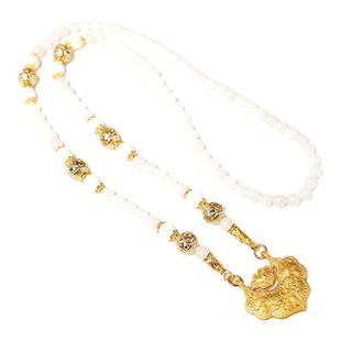 古法錾刻锦鲤锁包项链新中式珍珠珐琅彩郁金香多宝轻奢气质锁骨链