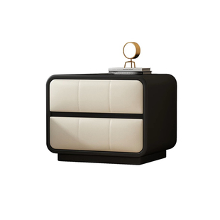 奶油风床头柜实木简约现代床边柜卧室儿童房储物柜迷你落地免安装