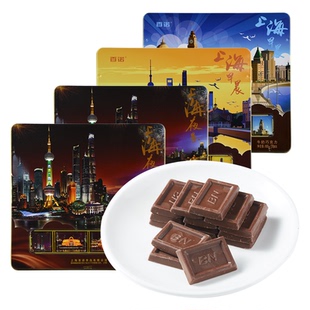 百诺巧克力铁盒 东方明珠百诺夜上海风景款铁盒牛奶巧克力 120g