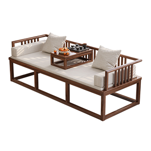 新中式乌金木罗汉床实木沙发床组合客厅家用贵妃榻禅意床