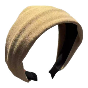 (B)秋冬复古毛呢宽边发箍女高级感纯色百搭顶头箍洗脸化妆压发