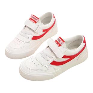 回力童鞋2025新款男女童板鞋 宝宝百搭中大童皮面儿童小白鞋校鞋