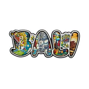 创意木质BALI印尼巴厘岛巴龙面具冰箱贴磁贴世界旅游纪念品礼物