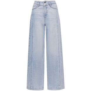 【商场同款】ONLY2026春季新款莱赛尔渐变水洗高腰宽松直筒牛仔裤