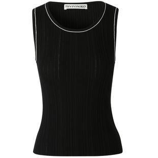 IIIVIVINIKO“环保丝感醋酸”舒适零压罗纹针织背心女M331208646A