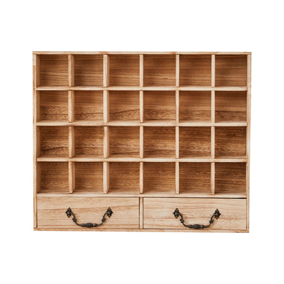 烧桐木桌面方形格子置物柜博古架