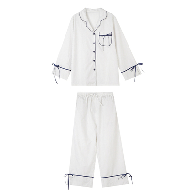 JoyceBra韩系条纹蝴蝶结系带睡衣