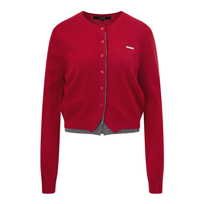 RAIVE假两件纽扣层次感毛针织衫