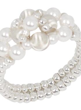 施家珍珠猫眼银珠戒指原创手工