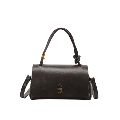 复古小众棕色小方包女2025冬季新