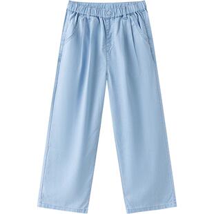 巴拉巴拉女童牛仔裤儿童裤子2026休闲春夏装中大童长裤薄款直筒裤