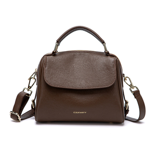 真皮女式手提包2025新款高级感波士顿包大容量单肩斜挎包包秋冬季