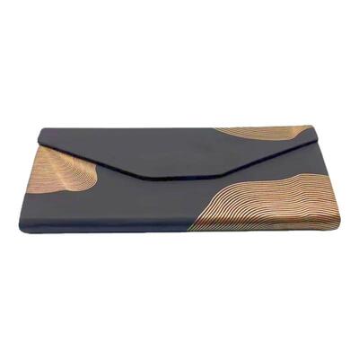 太阳眼镜盒三角型可折叠金银两色年轮近视眼镜镜盒墨镜平光眼镜盒