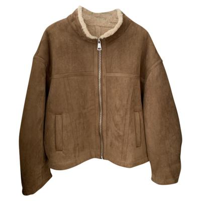 韩版复古百搭皮毛一体毛绒外套女