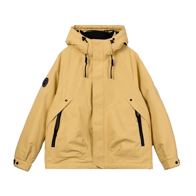 鸭鸭连帽短款户外登山羽绒服