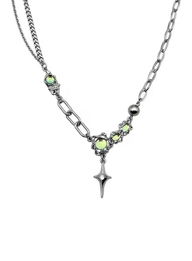 网红款十字型钛钢项链