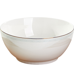 陶瓷大汤碗8寸大号碗家用新款2024北欧金边酸菜鱼鸡汤大盆碗汤古