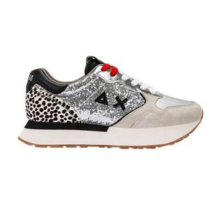 SUN68时尚休闲女鞋豹纹斑点亮片低帮厚底运动跑步老爹鞋秋季新款