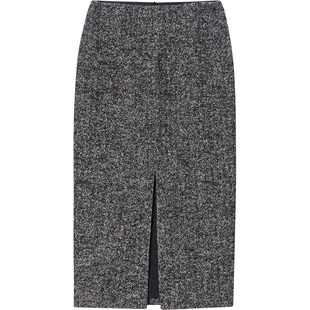 LK BENNETT灰色半身裙女2025年新高腰小香风骨纹理气质中长款