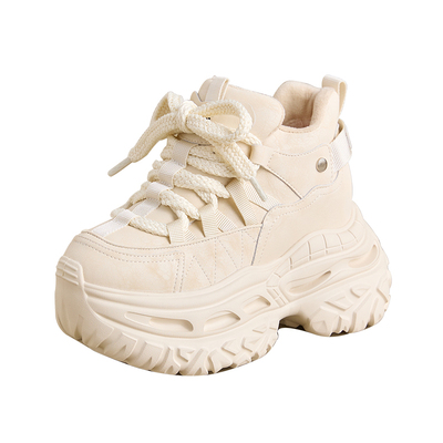 黑色厚底冬季加绒休闲松糕老爹鞋