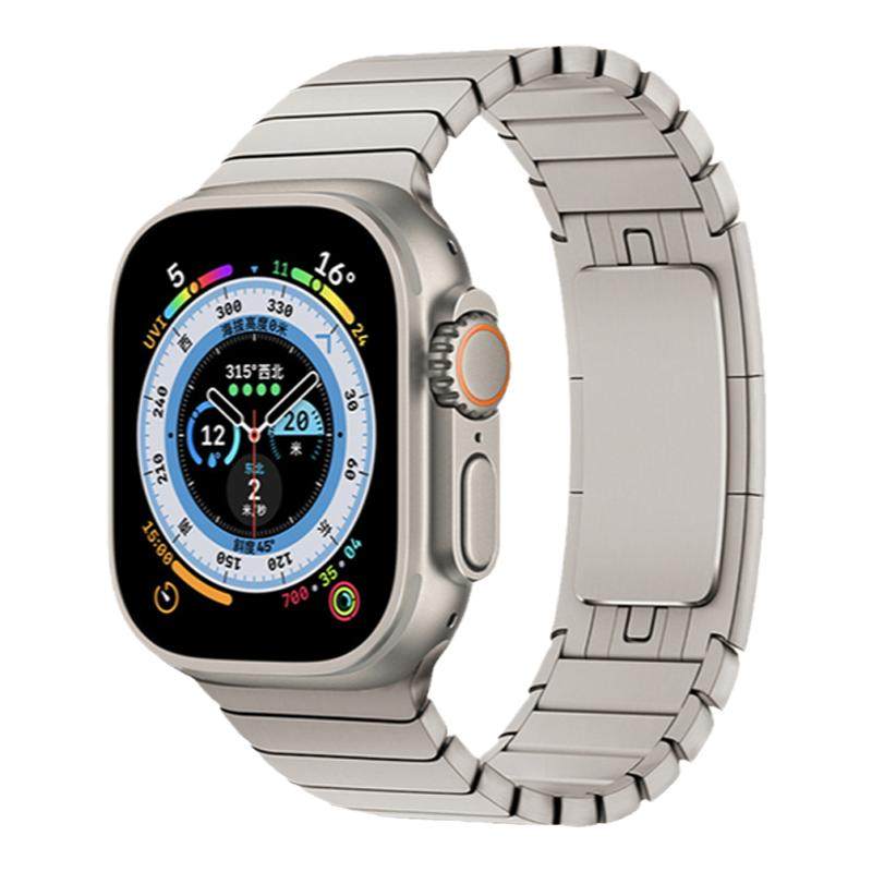 适用于applewatch10苹果手表s11一株原装扣ultra3不锈钢链式表带iwatch8/7/6se金属高级表链s9男女款潮牌46mm