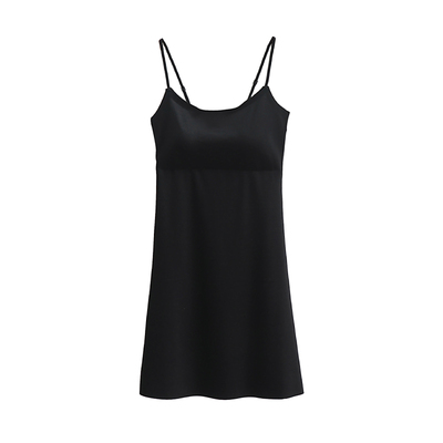 吊带打底裙无痕女带胸垫内衬裙肤